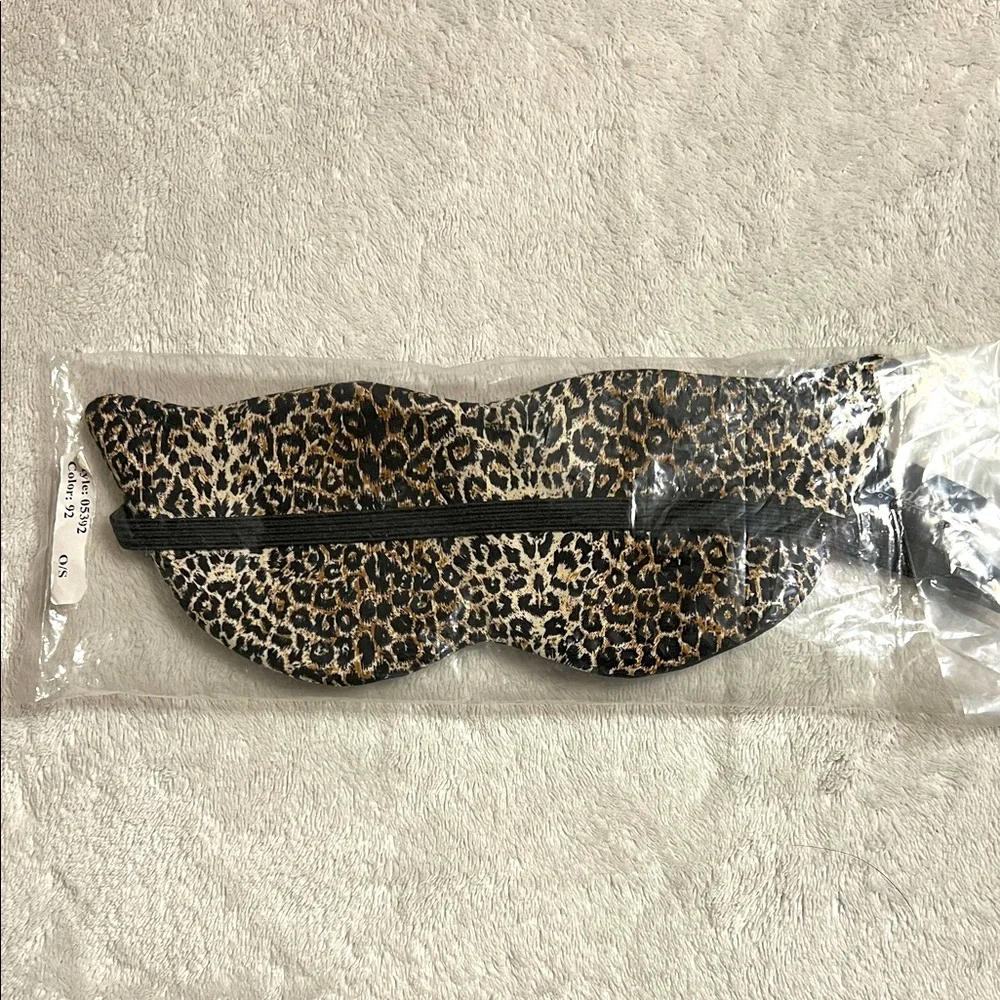 Frederick's of Hollywood Leopard Reversible Print Sleep Mask with Rhinestones